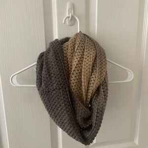 Ombré Knit Taupe Multi Infinity Scarf